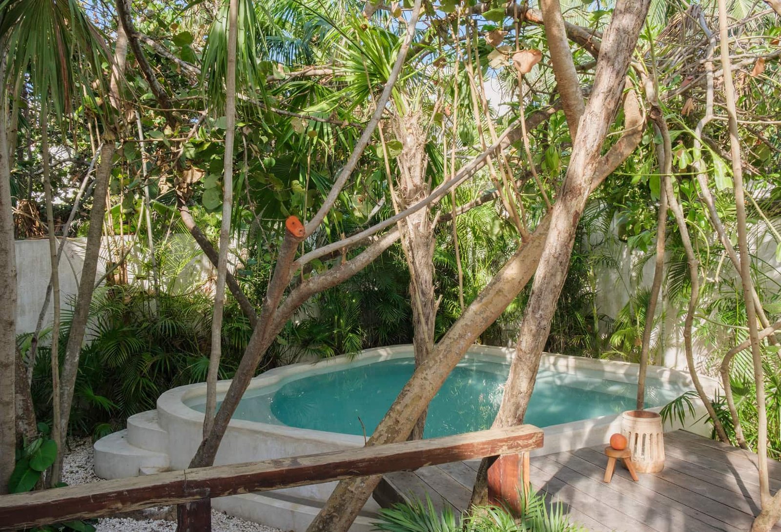 Swimming pool at Casa Chakté - Exclusive villa in Tulum, Mexico with ocean and garden view - Aldea Canzul